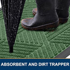 Smiry Front Door Mat Outside Entrance, Low Profile Rubber Doormat - Image 3