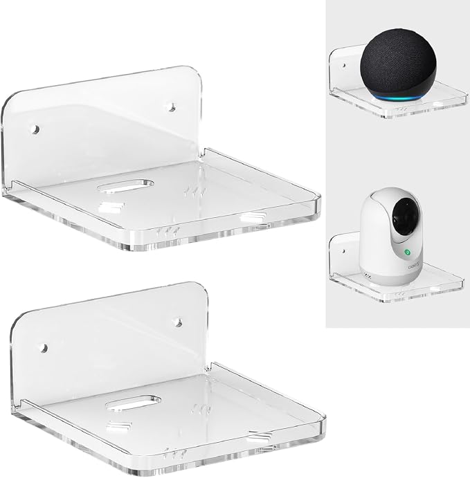 Wall Mount Floating Shelves for 2 Pcs Camera Mini Speaker Shelf Baby Monitor by Liboer