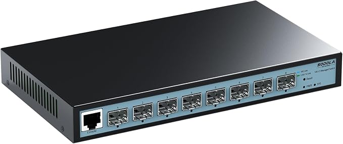 SODOLA 8 Port 10G L3 Managed Switch, 8X10G SFP+ Interface, Link by SODOLAPoENETWORKS