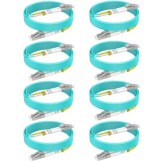 OM3 Fiber LC to LC Patch Cable Multimode 26ft/8m-8PACK, MM Fiber Optic Patch by RamboCables