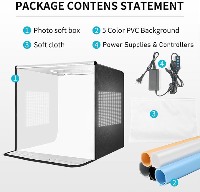 Pro 24"x24" Photo Studio Light Box 3-Side Light Panel/3-Temp/Dimmable - Image 7