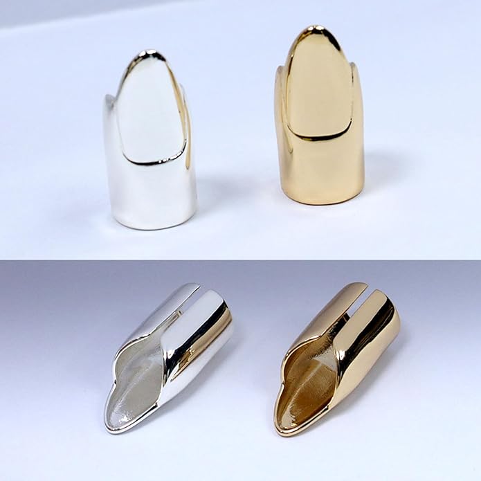 LIANXUE Metal Nail Cover Ring Hip Hop Cosplay Unisex Punk Gold Silver Color - Image 6