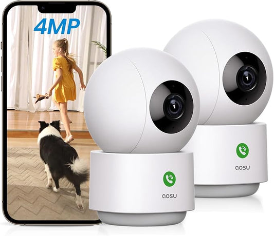 aosu 4MP Security Camera Indoor, 2.5K Baby Monitor Pet Camera 360° by AOSUSecurityOffical