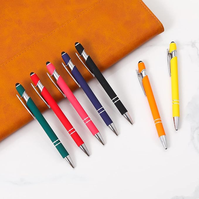 Oddmoal Ballpoint Pen with Stylus Tip, Soft Touch Click Metal Pen, 1.0mm Medium - Image 6