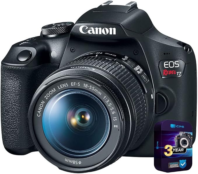 Canon EOS Rebel T7 Digital SLR Camera 18-55mm f/3.5-5.6 is II Kit Bundle by Canon