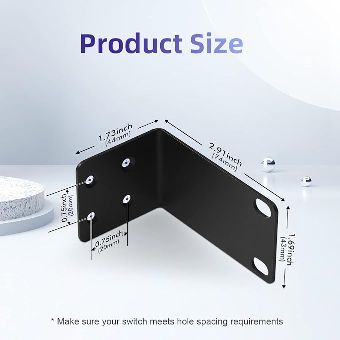 Universal Rack Mount Kit 1U Rack Ears - Image 2