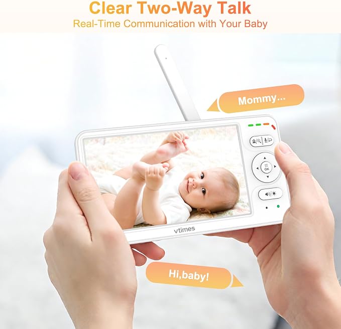 VTimes Baby Monitor with Camera and Audio, Baby Monitor No WiFi Night Vision - Image 7