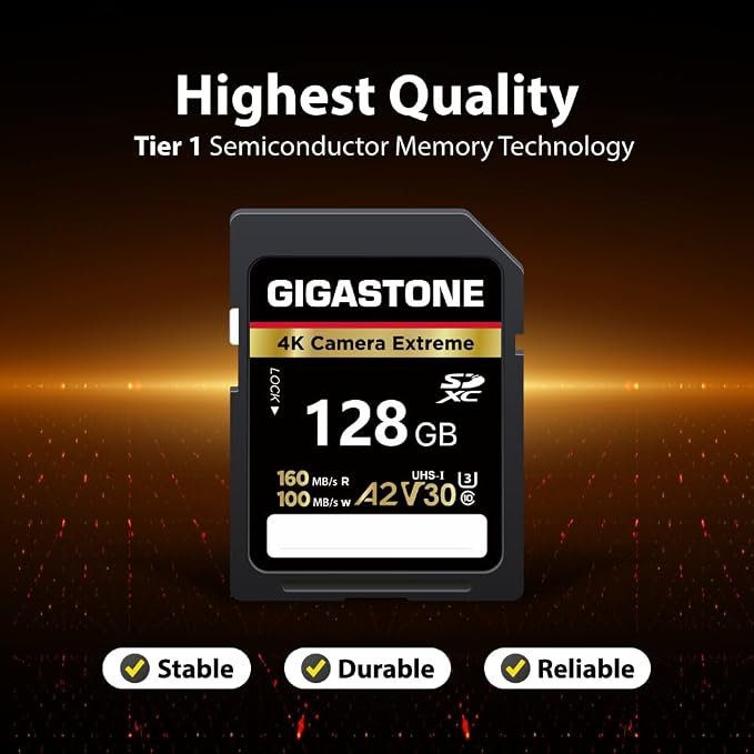 【5-Years Data Recovery】 GIGASTONE 128GB SD Card, 4K Camera Extreme, UHS-I A2 - Image 6