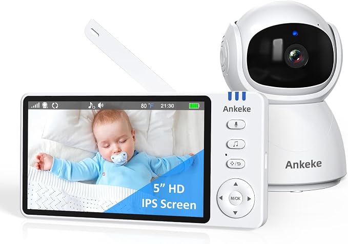 Baby Monitor with Camera and Audio, No WiFi Baby Monitor with 5" IPS LCD Screen by Unknown
