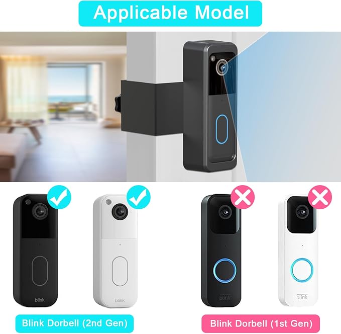 AISVAN Anti-Theft Blink Doorbell Door Mount, No-Drill Mounting Bracket - Image 2