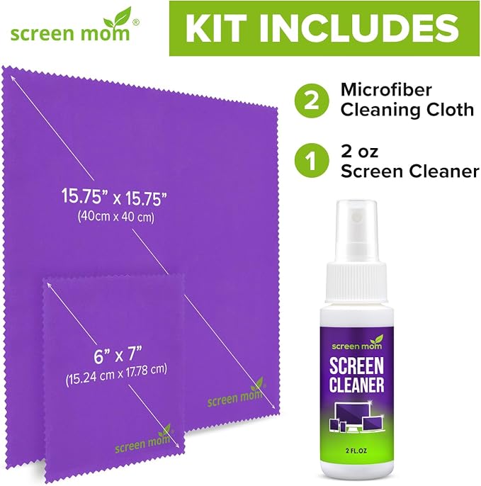 Screen Cleaner Spray and 2 Microfiber Cloths - 2oz Bottle by Screen Mom-Screen - Image 7