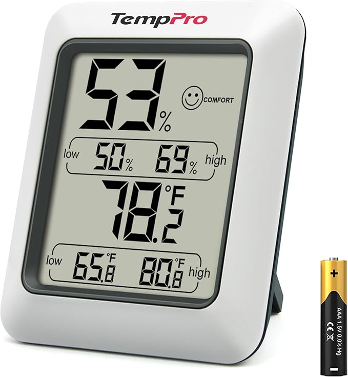 TempPro TP50 Digital Hygrometer Indoor Thermometer Room Thermometer and by TempPro