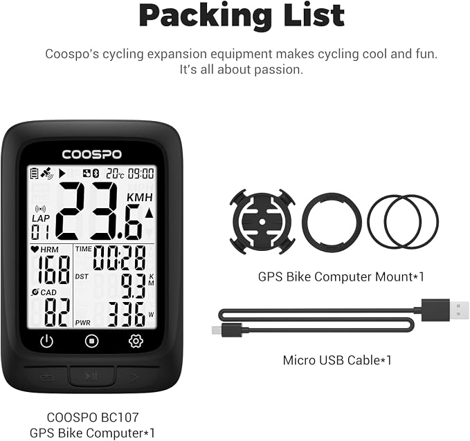COOSPO Bike Computer GPS Wireless, ANT+ Cycling Computer GPS - Image 6