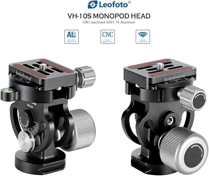 Leofoto MP-284C+VH-10S Monopod and Tilt Head Set, Carbon Fiber, VH-10S Monopod - Image 3