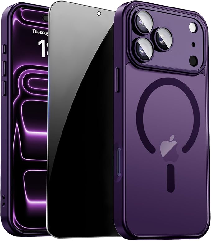 for iPhone 17 Pro Case with Privacy Screen Protector and Camera Protection by ZOZDOKG