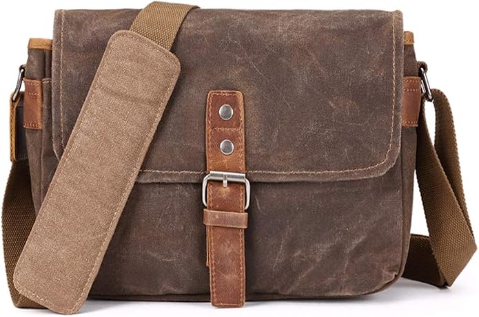 SLR Camera Bag, Waterproof Wax Canvas Bag Vintage Camera Case Messenger Bag by Unknown