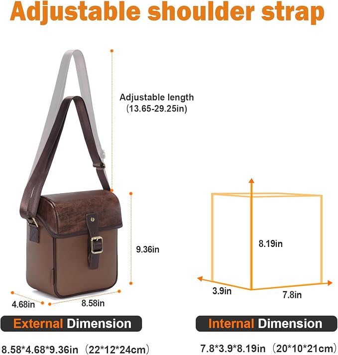Cwatcun Camera Sling Bag PU Leather - Image 7