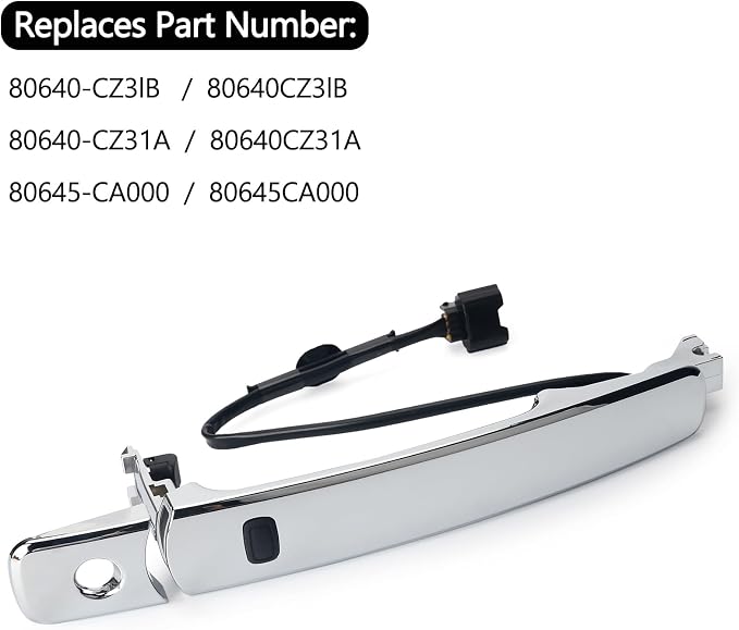 Exterior Chrome Door Handle Front Left Driver Side, - Image 2