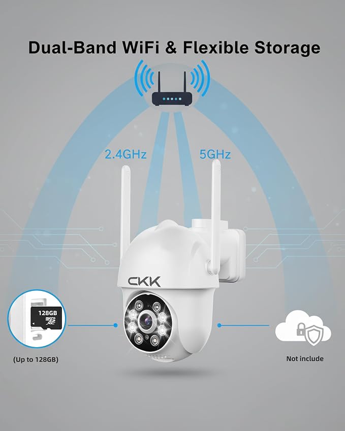 CKK 2K Security Cameras Outdoor 4Pack, 2.4G/5G WiFi Home Security Cameras - Image 4