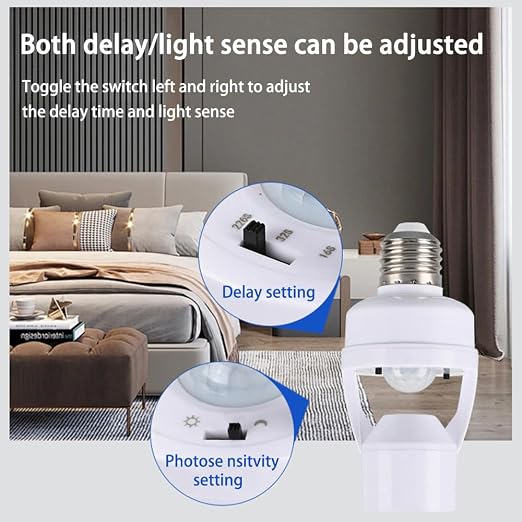 E26/E27 Motion Sensor Light Socket Adapter – Smart Screw-in Bulb Holder - Image 3
