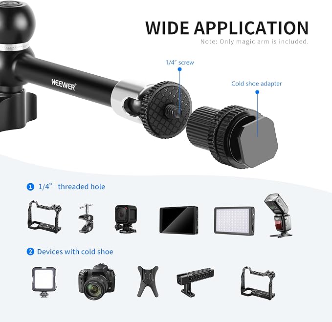 NEEWER 5.9"/15cm Adjustable Friction Magic Arm - Image 2