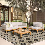 SAND MINE Waterproof Outdoor Rug 9x12 ft, Reversible Plastic Straw Area Rug - Image 6