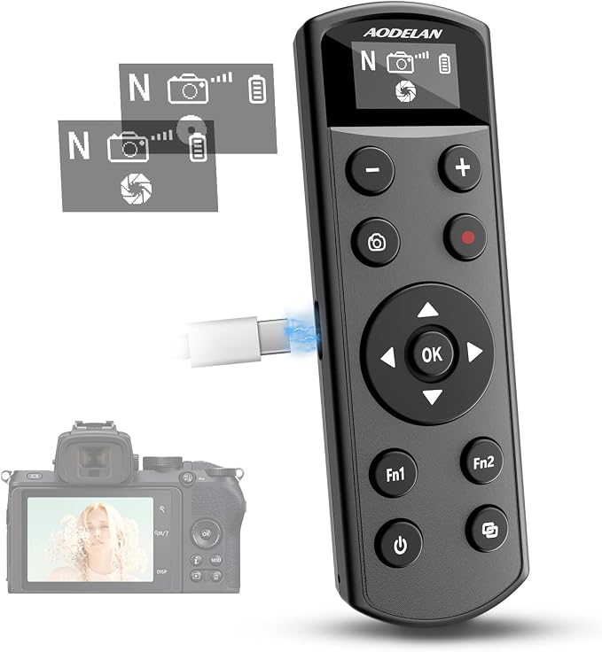 Remote Control for Nikon Camera, USB-C Rechargeable Wireless Shutter Release by AODELAN