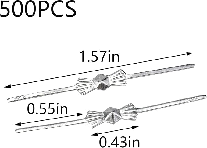 500PCS Metal Bright Silver Chandelier Crystal Clips, 1.57inch Total Length - Image 2
