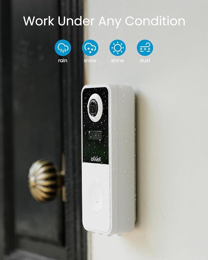 ieGeek Video Doorbell Camera Wireless, Head-to-Toe 180° Ultra View Battery - Image 9
