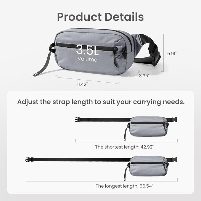 tomtoc 3.5L Sling Bag with RFID Blocking, Crossbody Bag Chest Shoulder Pack - Image 8