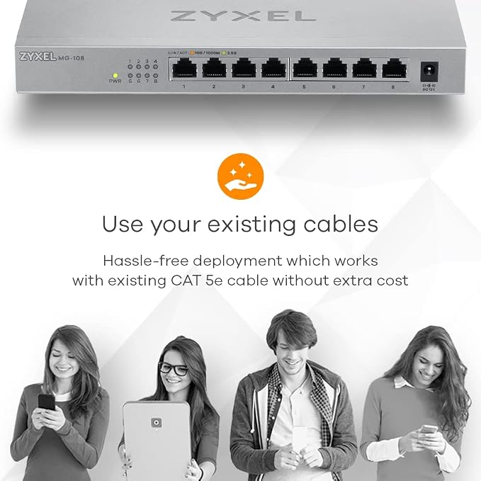 Zyxel 8-Port 2.5GbB MultiGig Ethernet Unmanaged Switch | 8 x 100/1G/2.5G Mbps - Image 8
