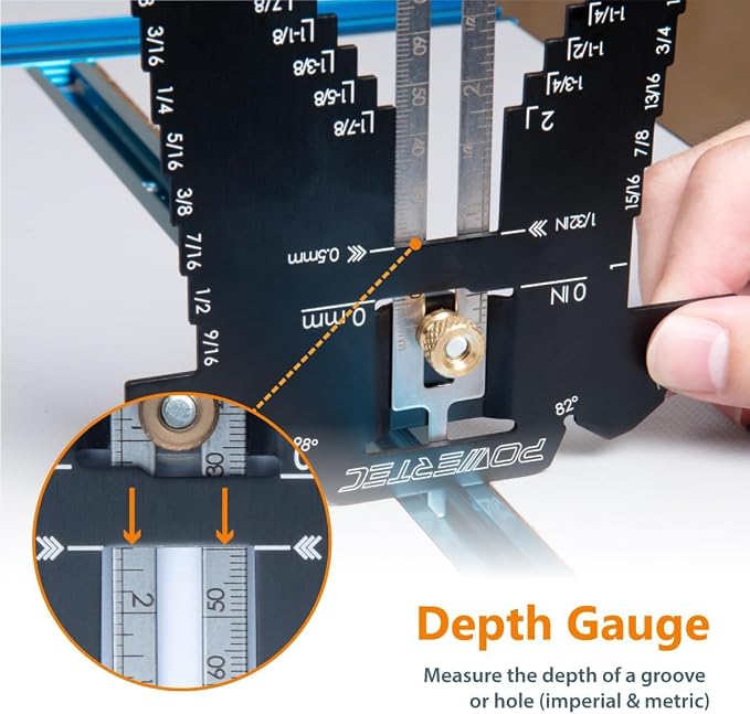 POWERTEC Setup Blocks Height Gauge 15pc Set, Router Table Setup Bars - Image 7