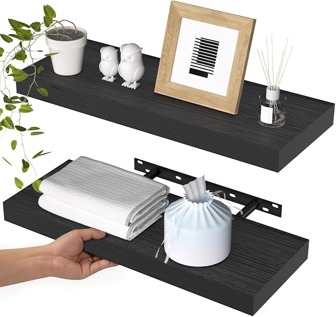 WALI Floating Shelves for Wall, 2 Tier Bathroom Storage Shelf Over Toilet by WALI