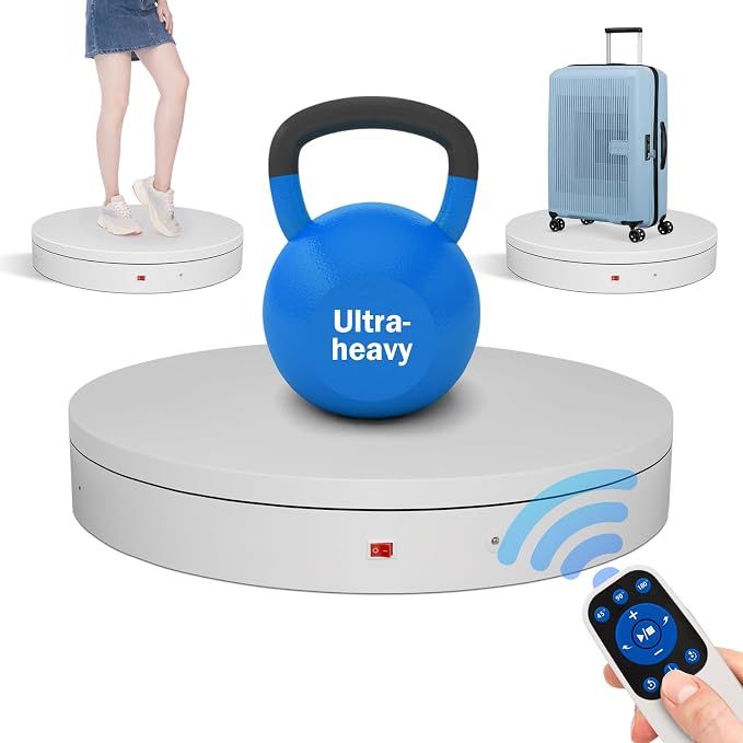 15.8In Remote Large Motorized electric turntable Rotating platform Photography by ComXim