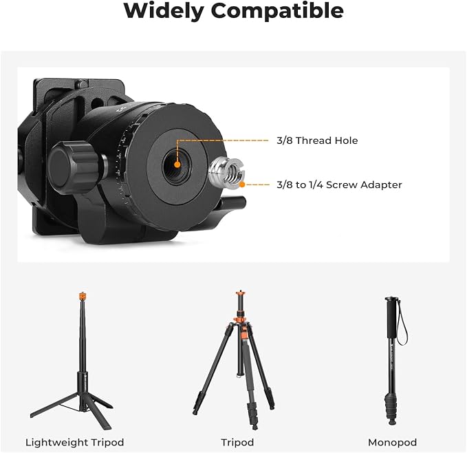 K&F CONCEPT Professional 28mm Metal Tripod Ball Head 360 Degree Rotating - Image 5