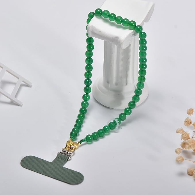 Agate Beaded Phone Wrist Strap for Women Men Stone Beads Charm Handmade - Image 4