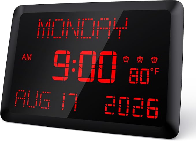 Raynic Digital Clock, 11.5" Large Display Digital Calendar Clock by Raynic