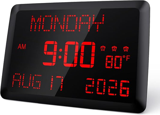 Raynic Digital Clock, 11.5" Large Display Digital Calendar Clock by Raynic