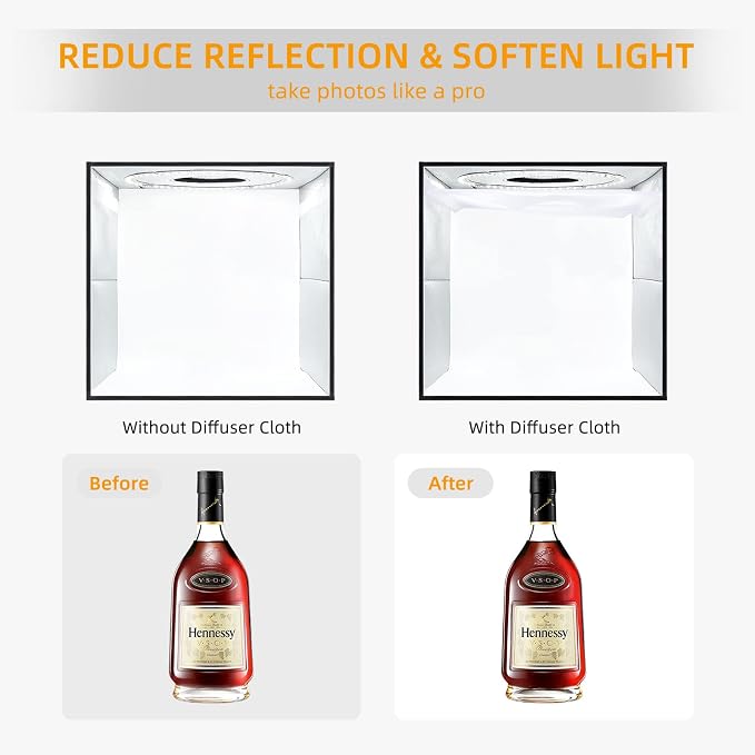 Lightdow 12"x12"x12" Photo Studio Light Box Photography - Image 4