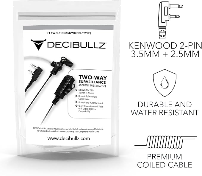 Decibullz 2-Way Surveillance Acoustic Tube Headset, K1 Earpiece Audio Set - Image 2