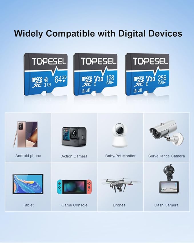 TOPESEL 256GB Micro SD Card 2 Pack, 4K UHD, U3 SDXC TF Card - Image 7