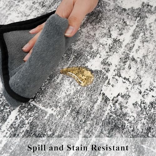 Washable 12ft Kitchen Area Rug: Abstract Entryway Rug Runner Soft Bedroom - Image 6