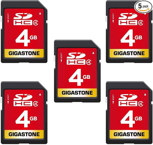 GIGASTONE 4GB SD Card 5 Pack SDHC UHS-I Class 4 Memory Card by Gigastone