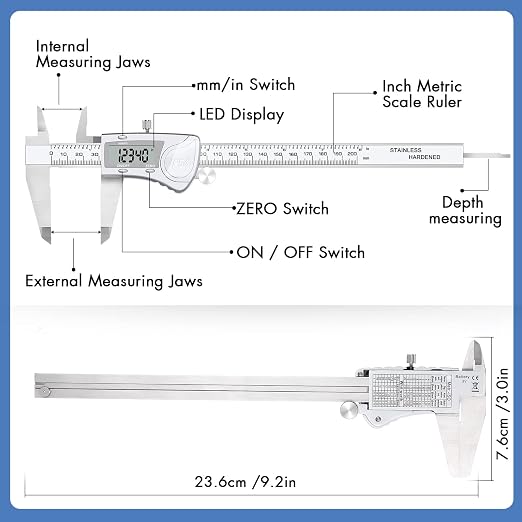 Electronic Digital Calipers, inch and Millimeter Conversion, LCD Screen - Image 2