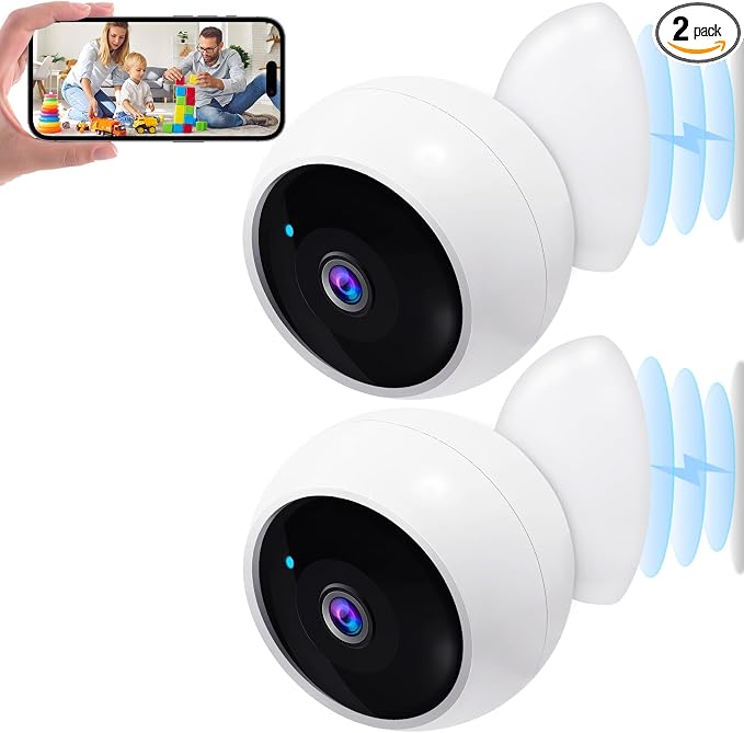 AMTIFO Security Cameras Wireless Outdoor: Magnetic 2-Pack Install-Free Indoor by AMTIFO