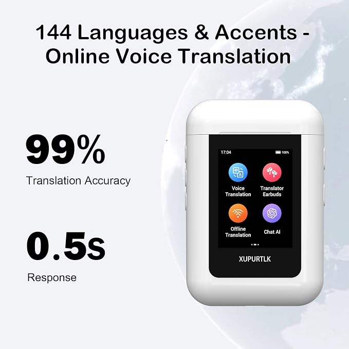 Xupurtlk AI Translation Earbuds Real Time, 120 Offline Packages Audifonos - Image 2
