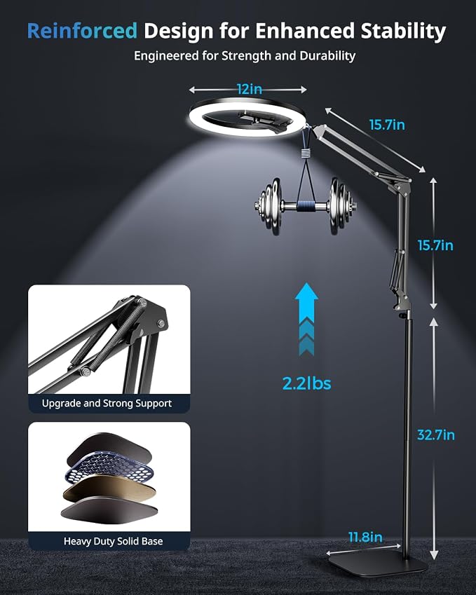 UBeesize 12" Ring Light Tripod for iPhone, Live Streaming, Photography - Image 4