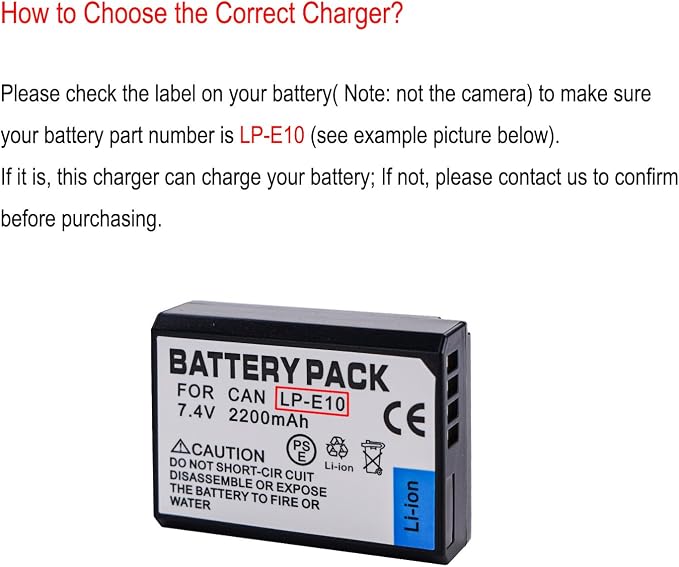 LP-E10 Battery Charger for Canon EOS Rebel T3, Kiss X50 - Image 2