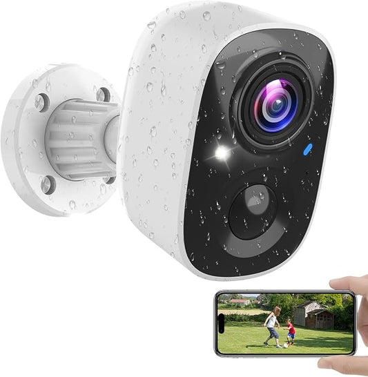 Security Cameras Wireless Outdoor Indoor, 2K Battery Powered WiFi Camera by MaxiVizSecurityCamera