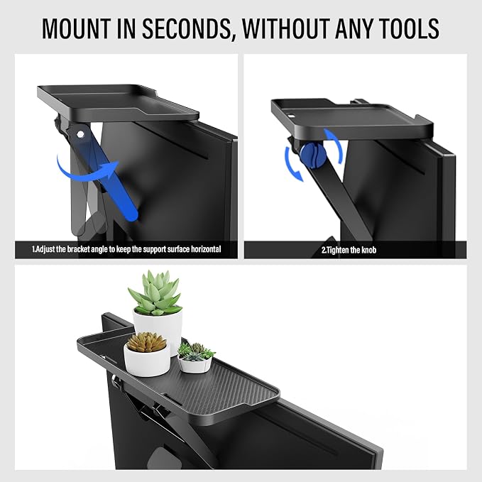 CABTE Adjustable Steel TV Top Shelf, Floating TV Stand, Universal Monitor Shelf - Image 6